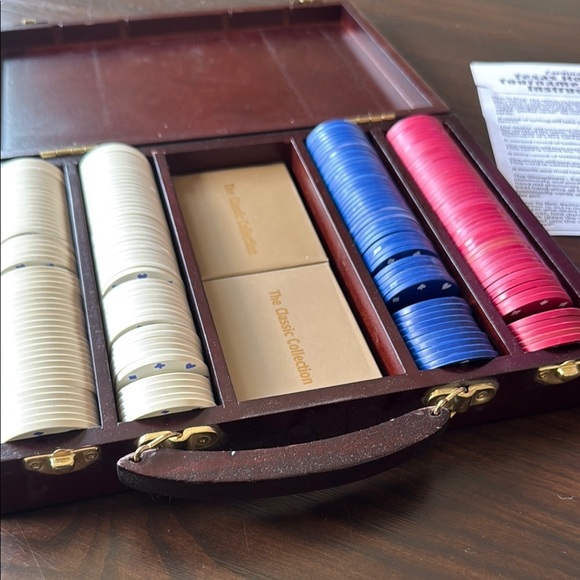 brand New Poker Set in Wooden Case - Picture 1 of 4